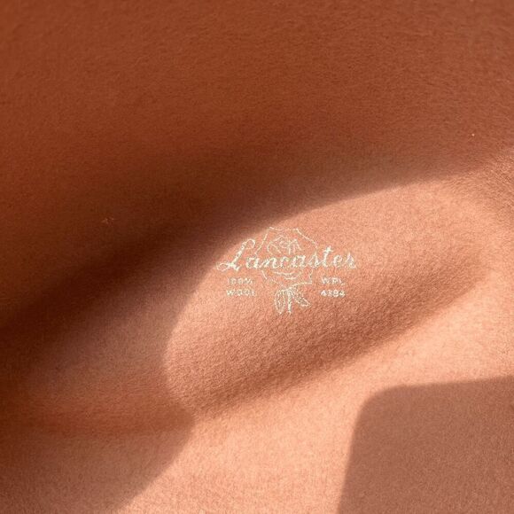 Vintage Lancaster Wool Fedora Hat Feather Trim MINT Boho Western 22" - Picture 2 of 8